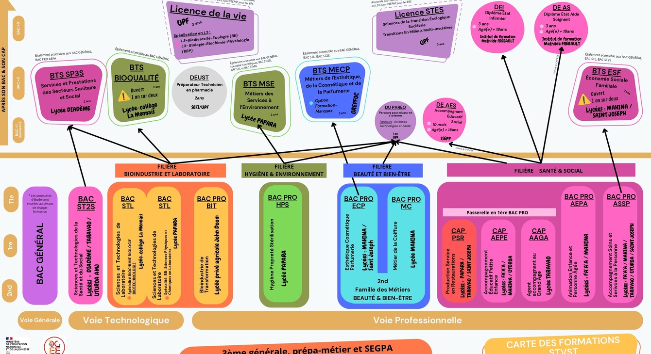 Carte Des formations en STVST